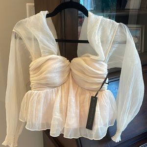 House of Harlow 1960 X Revolve Burna Blouse in Cream